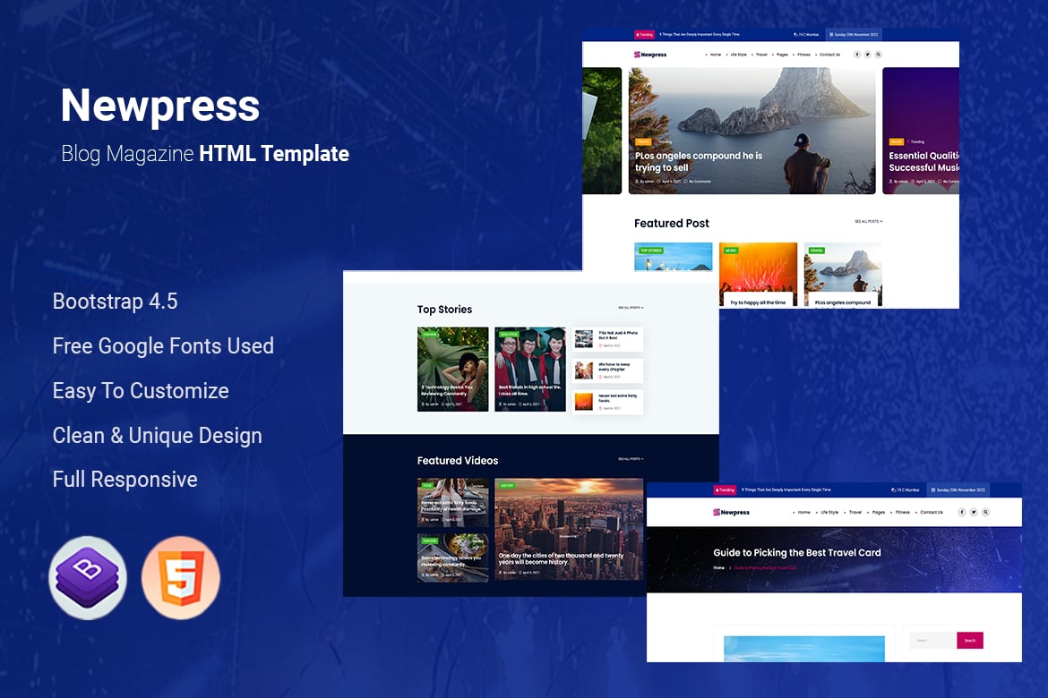 Newpress - HTML-шаблон блог-журнала