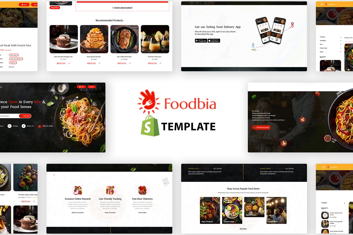 Foodbia - тема Shopify для ресторанов, доставки еды