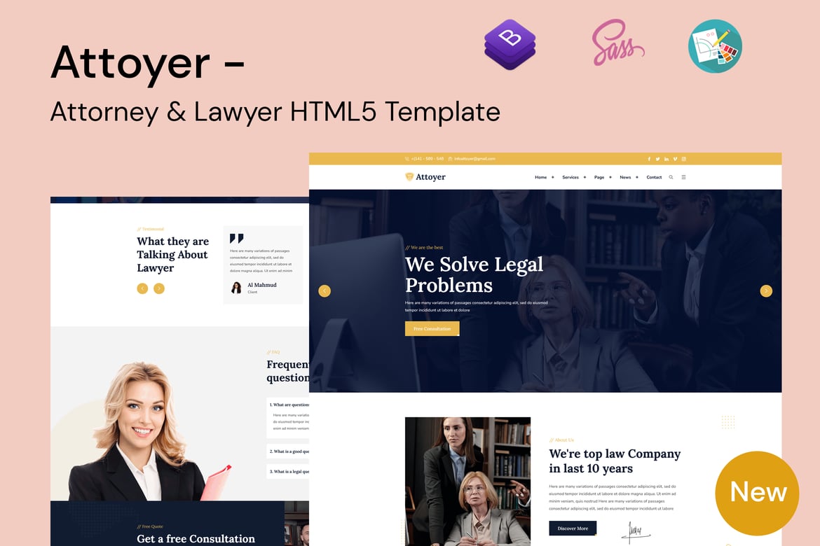 Шаблон HTML5 Bootstrap для адвокатов и адвокатов