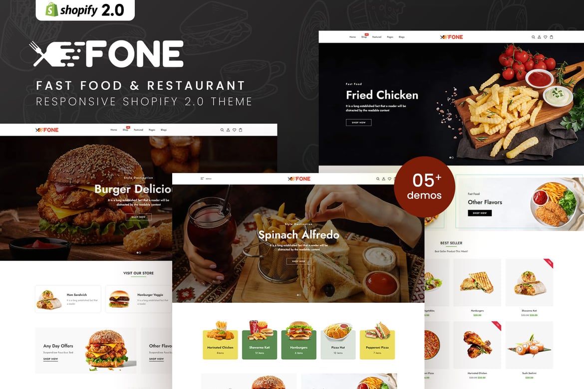 Fone - Тема Shopify 2.0 для ресторанов быстрого питания и ресторанов