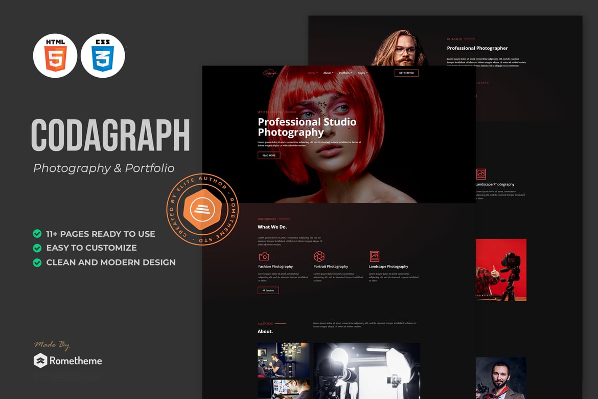 Codagraph - HTML-шаблон для фотографий и портфолио