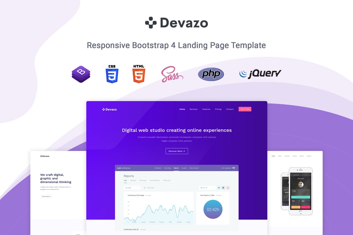Devazo - Шаблон целевой страницы