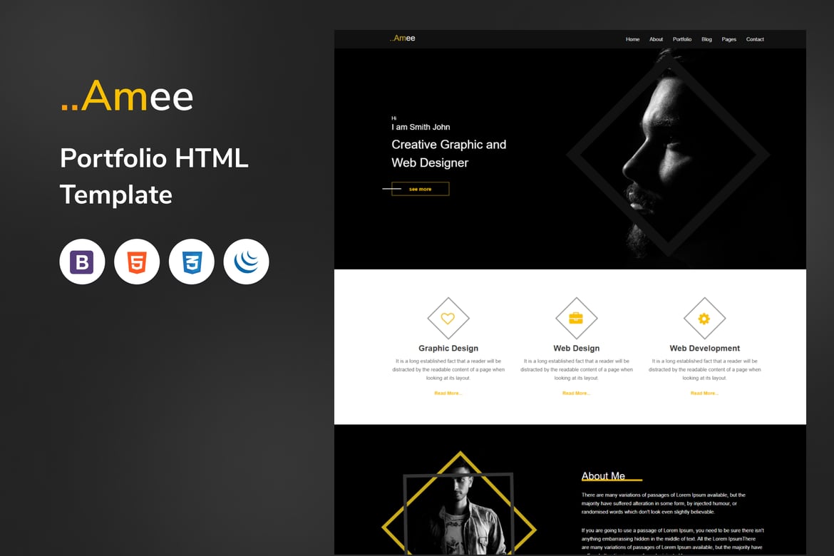 Шаблон портфолио Amee HTML5