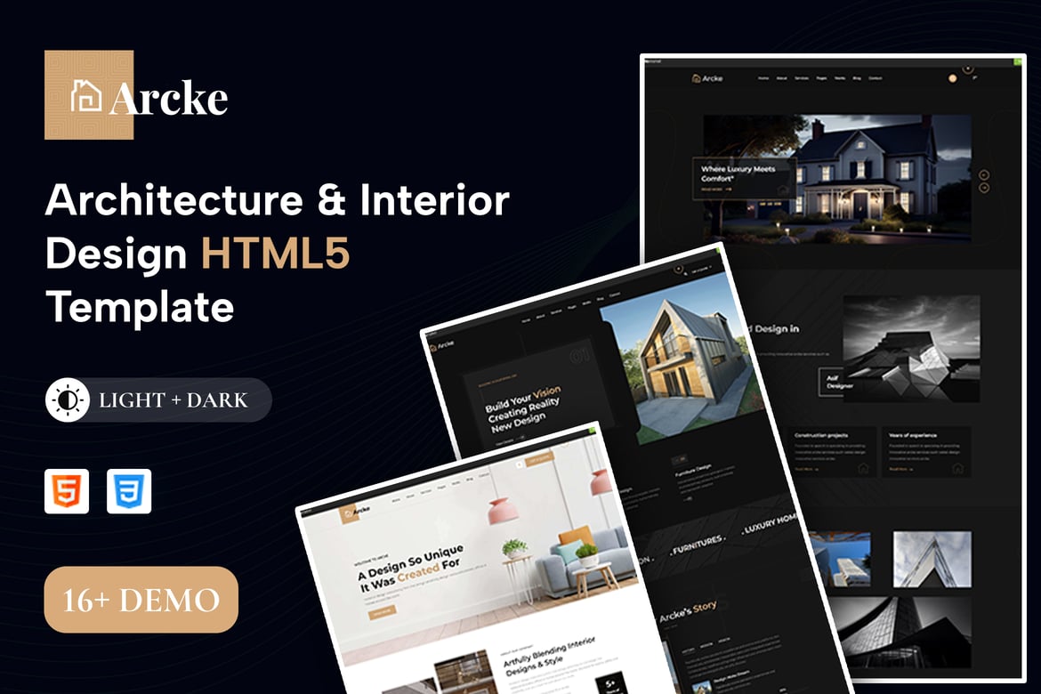 Шаблон HTML5 для архитектуры и дизайна интерьера