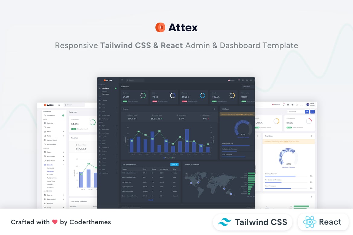 Attex - Панель администратора React Tailwind CSS