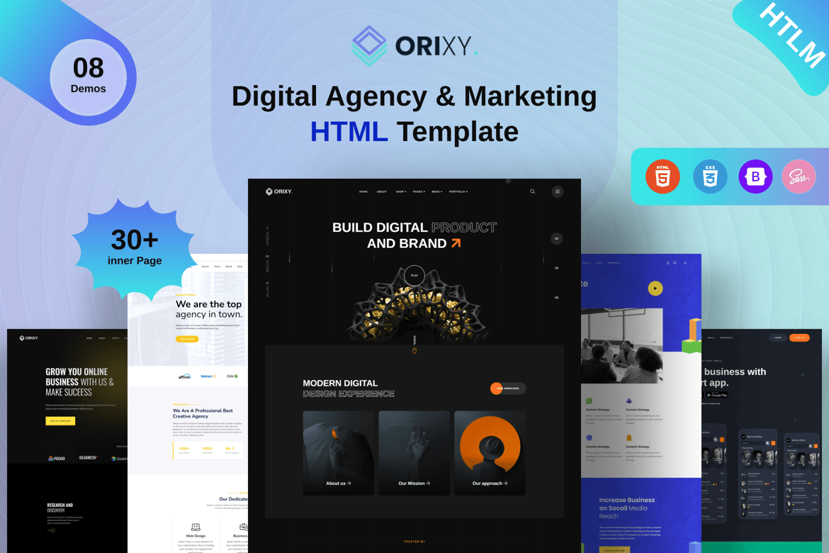 Orixy - HTML-шаблон креативного цифрового Агентство
