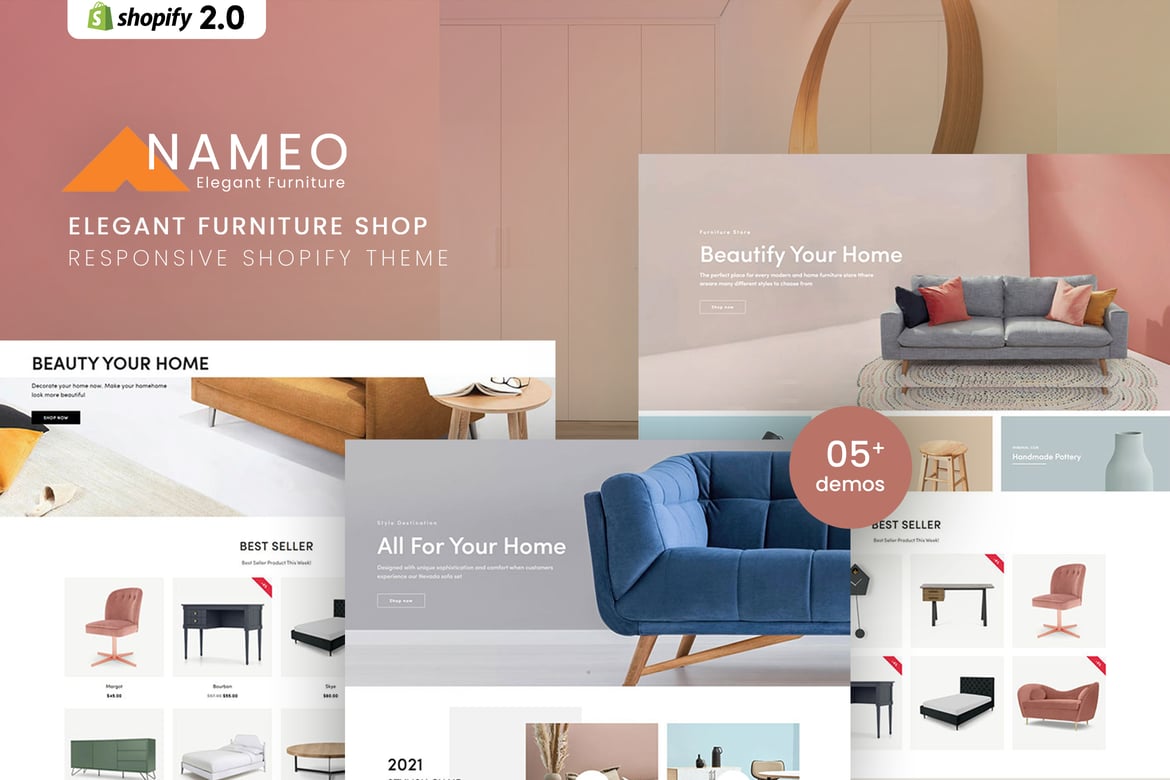 Nameo - магазин элегантной мебели для Shopify