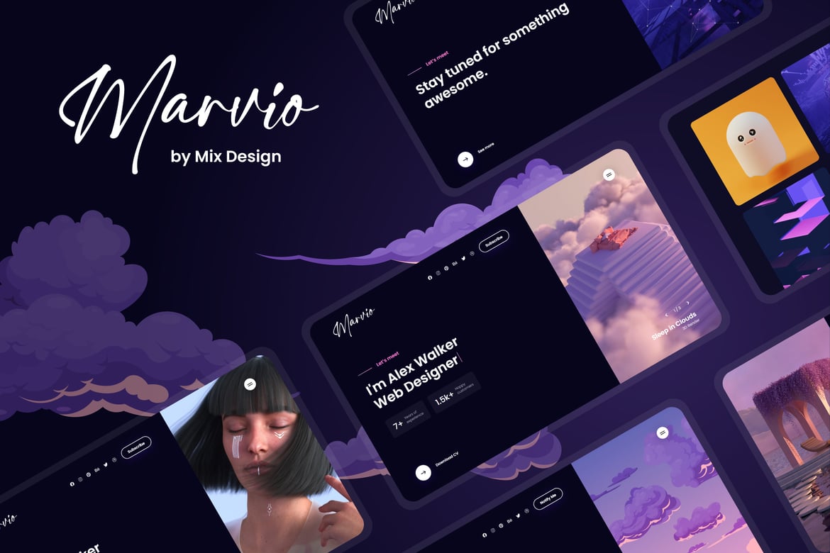 Marvio - Скоро в продаже и шаблон портфолио