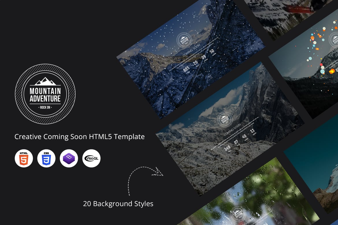 Mountain - креативный Шаблон HTML5, который скоро появится
