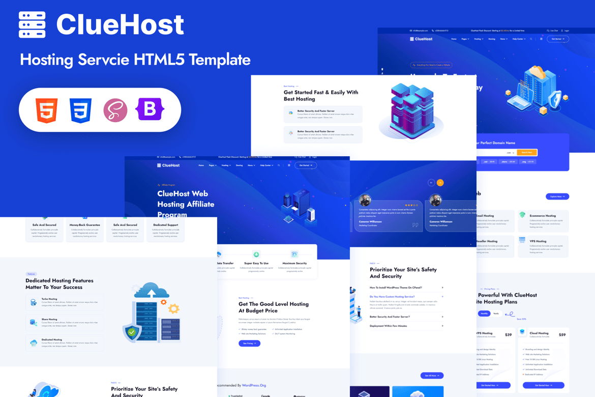 Шаблон HTML5 для хостинга