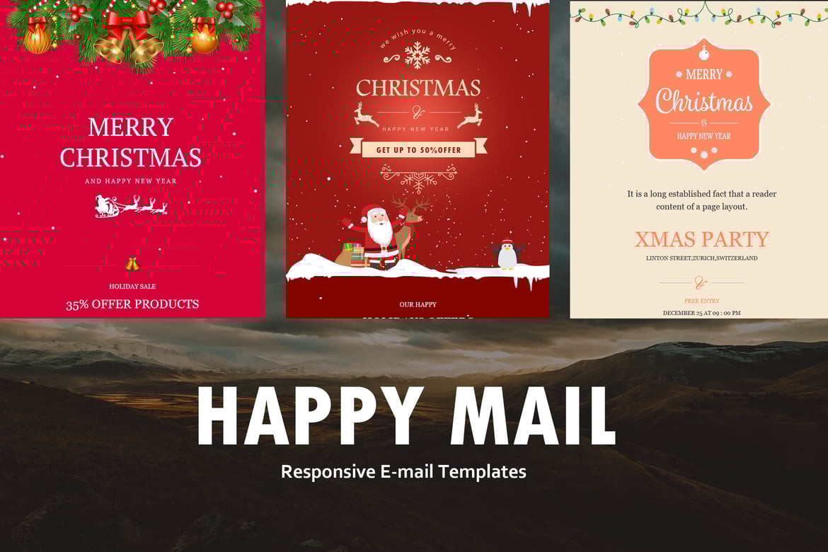 Happy Mail - набор рождественских шаблонов электронной почты