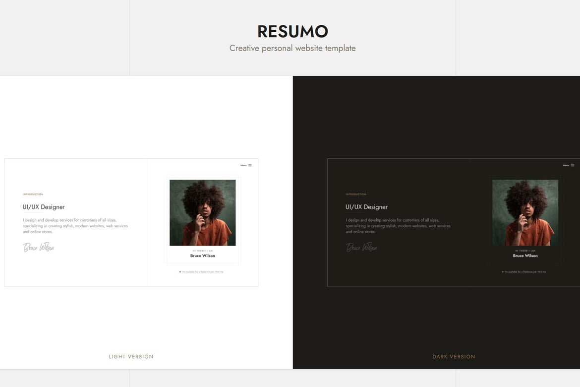 Resumo | Шаблон персонального портфолио