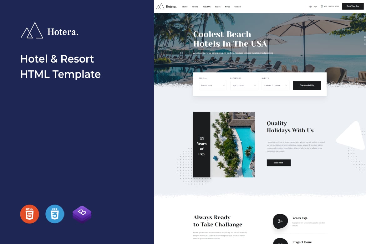 Hotera - HTML-шаблон отеля и курорта