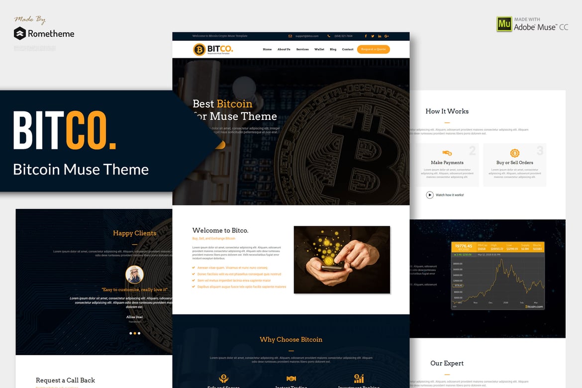 Bitco - Шаблон Muse для биткойнов и криптовалют