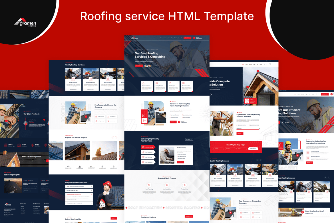 HTML-шаблон кровельных услуг