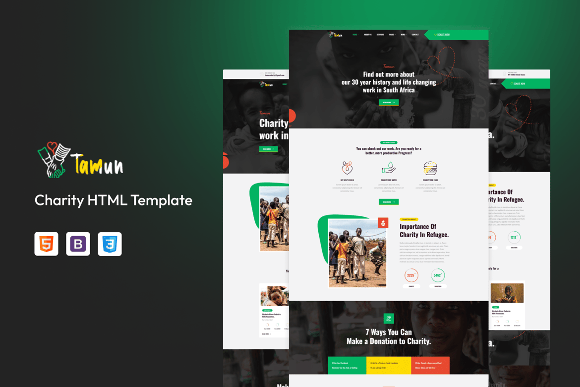 Tamun - Шаблон HTML для благотворительности