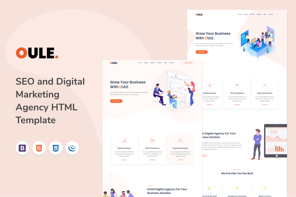 Oule - Агентство SEO и цифрового маркетинга HTML Templ