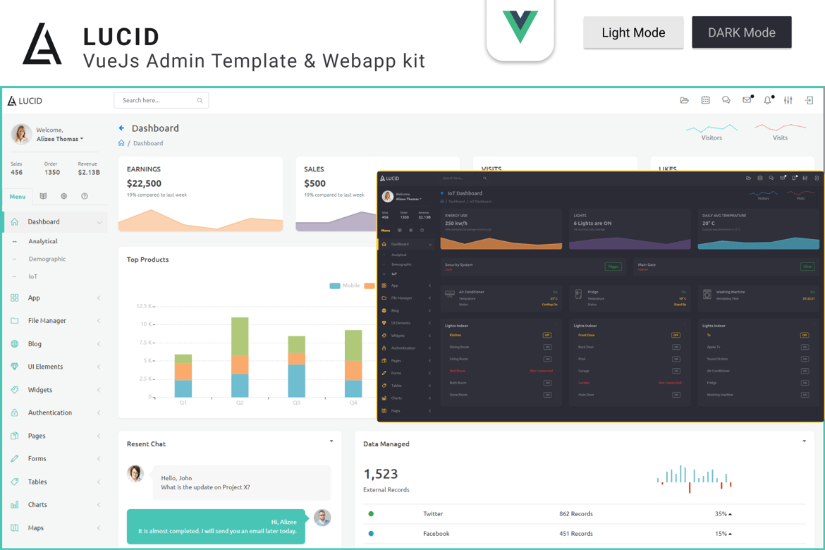 Lucid - Шаблон администратора VueJS и набор веб-приложений