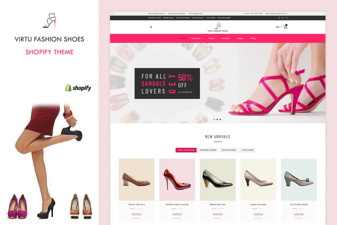 Virtu - тема Shopify для магазина модной обуви