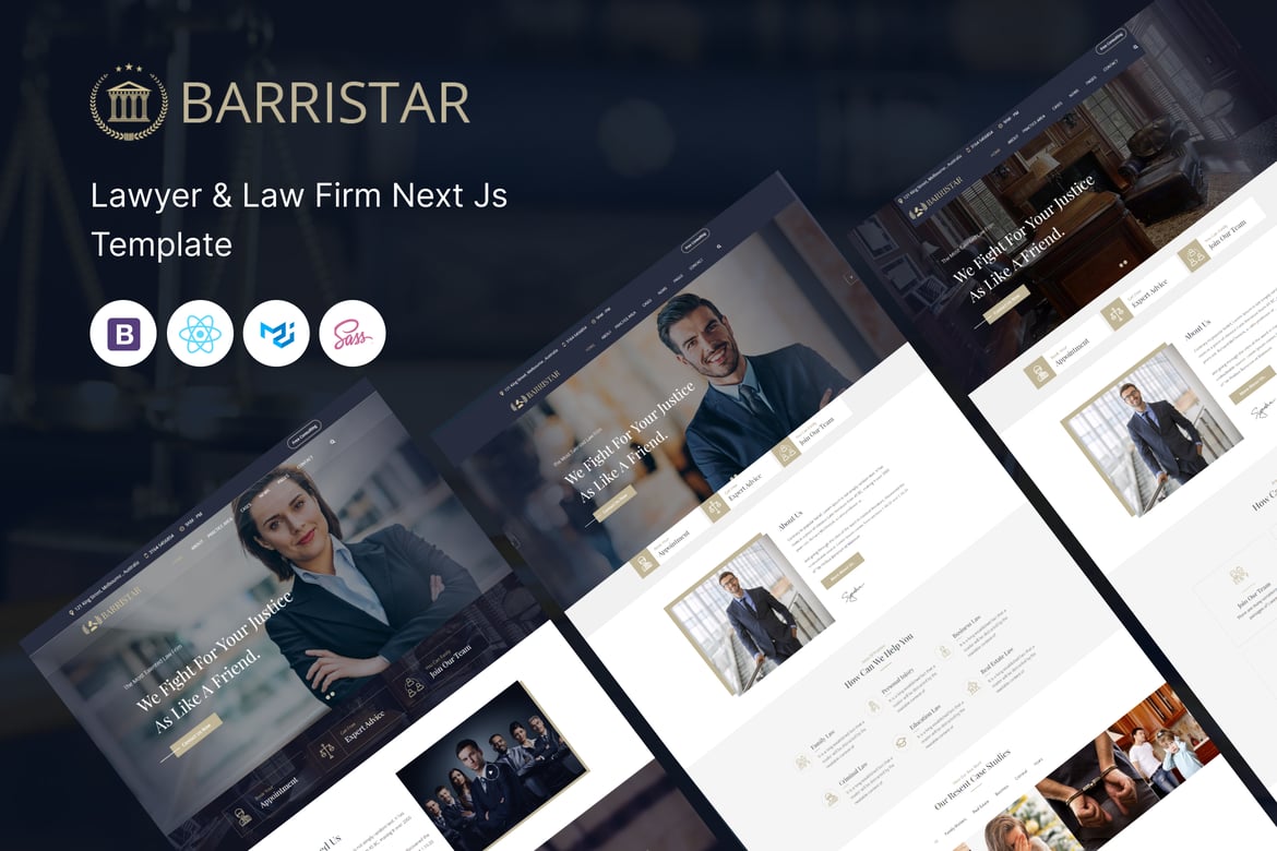 Barristar - Шаблон адвоката Next Js