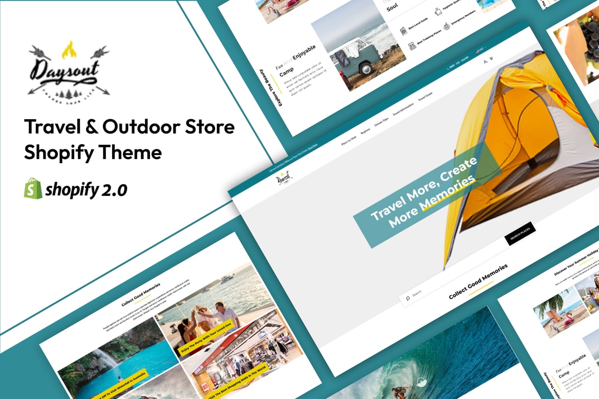 Daysout - тема Shopify для магазинов путешествий и активного отдыха