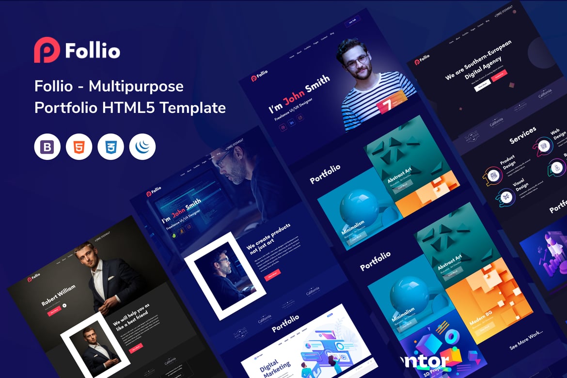 Follio - Многоцелевой шаблон портфолио HTML5