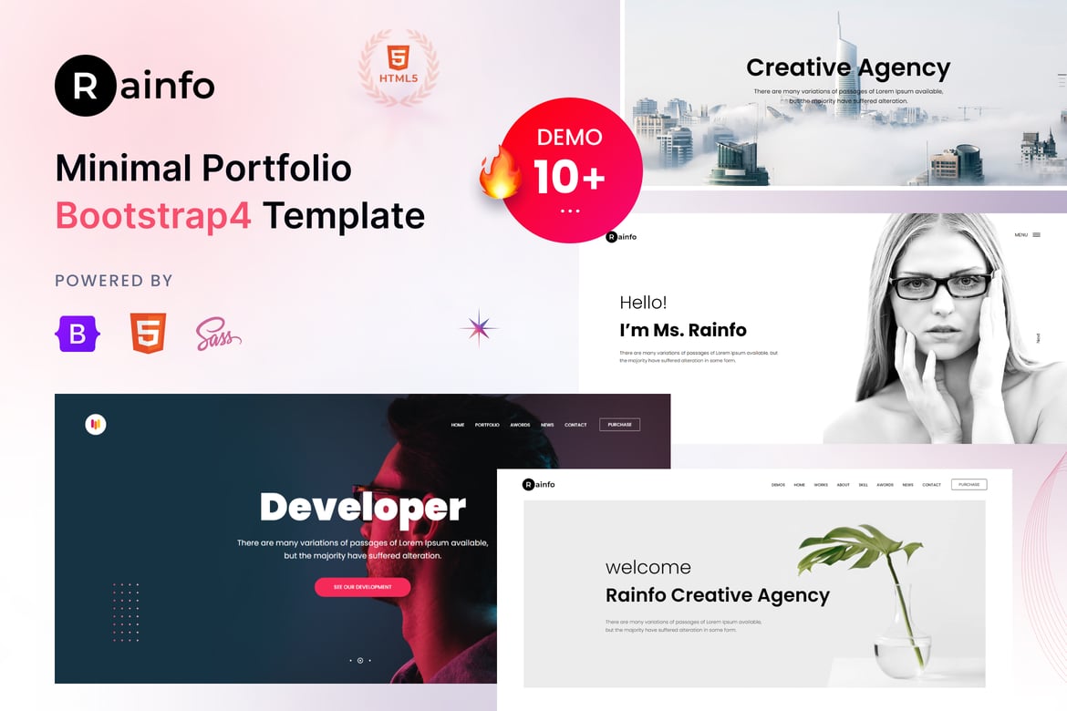 Rainfo - Портфолио и Шаблон Агентства