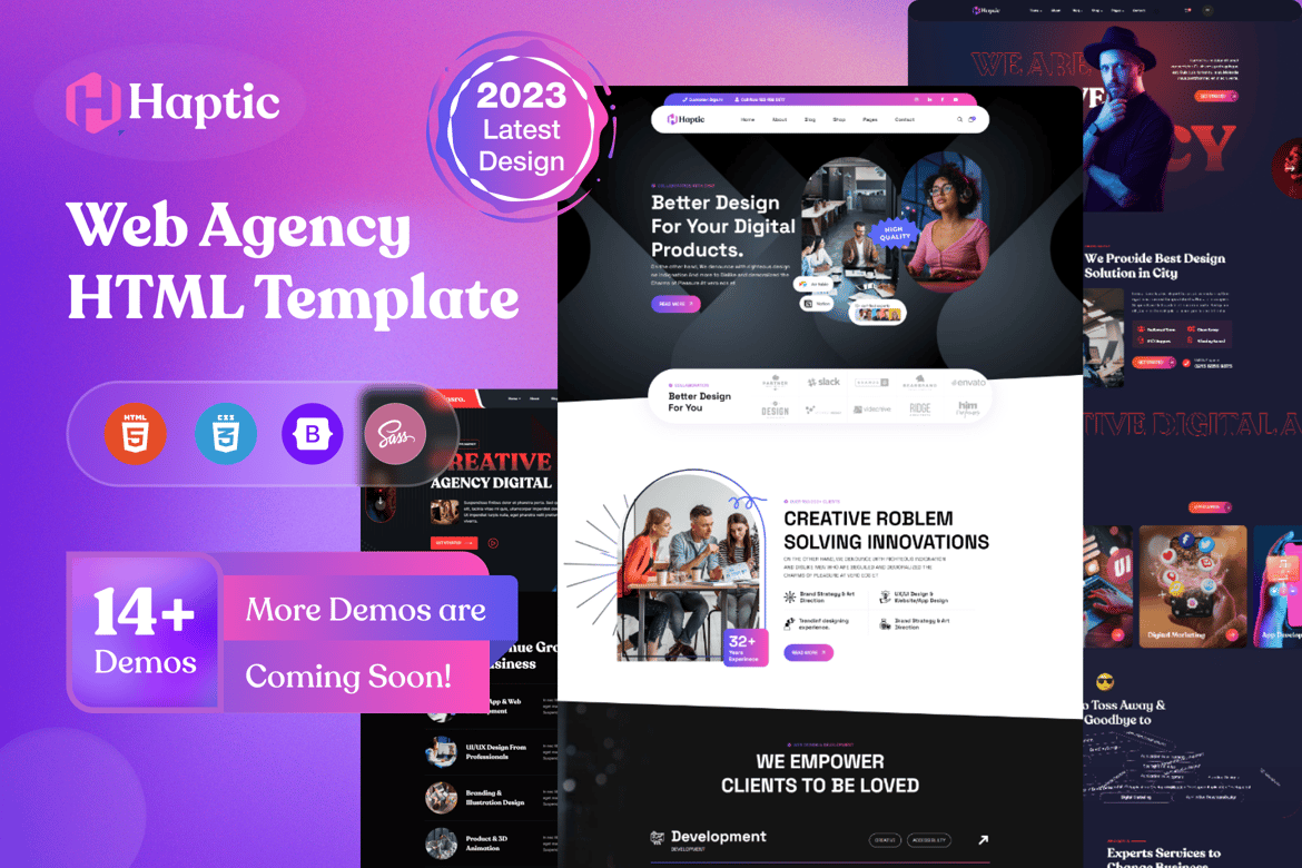 Haptic - HTML-шаблон Агентства веб-дизайна