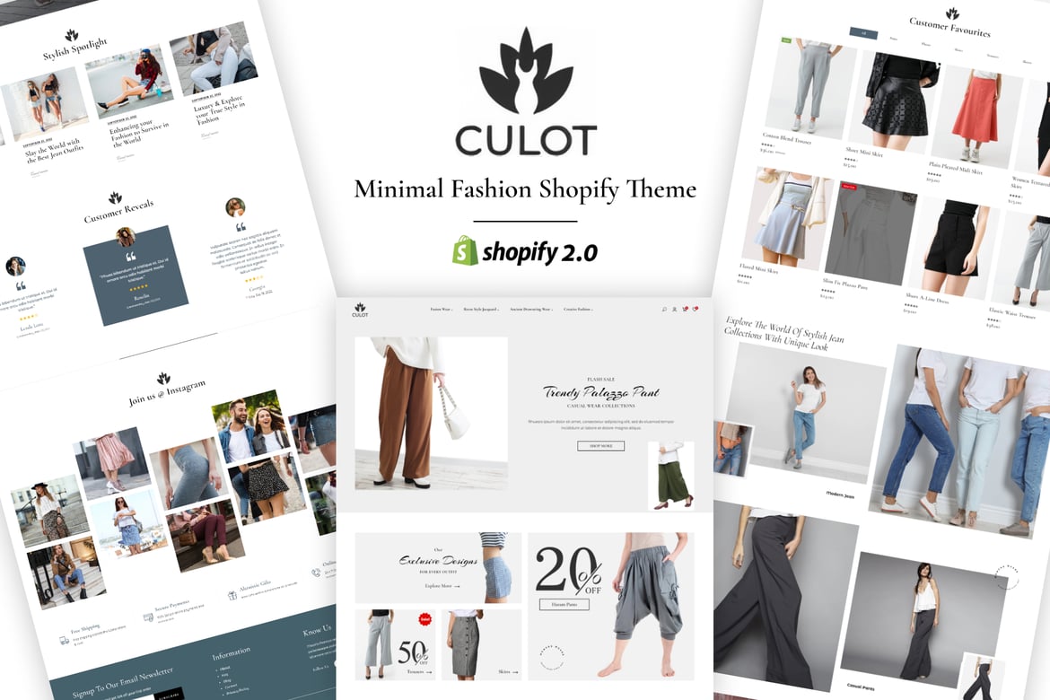 Culot - минималистичная модная тема Shopify