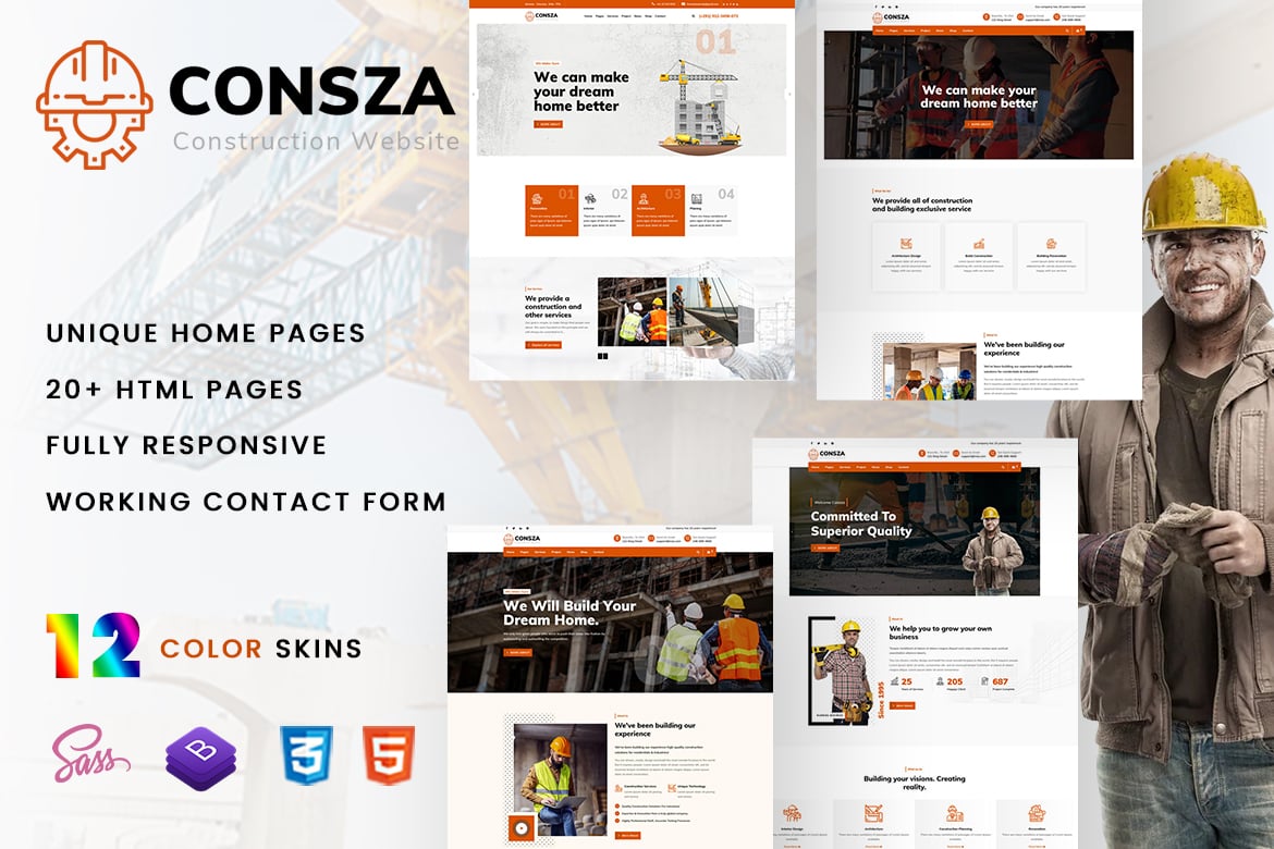 Conza - Шаблон для строительства и архитектуры