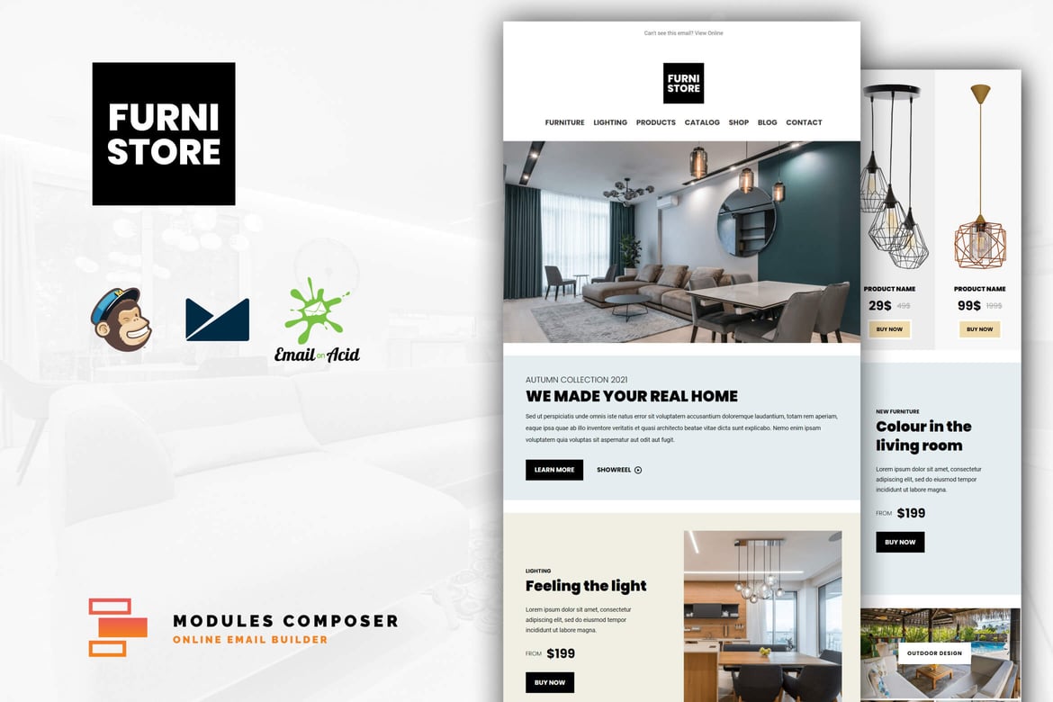 Furnistore - адаптивный шаблон электронной почты для электронной коммерции