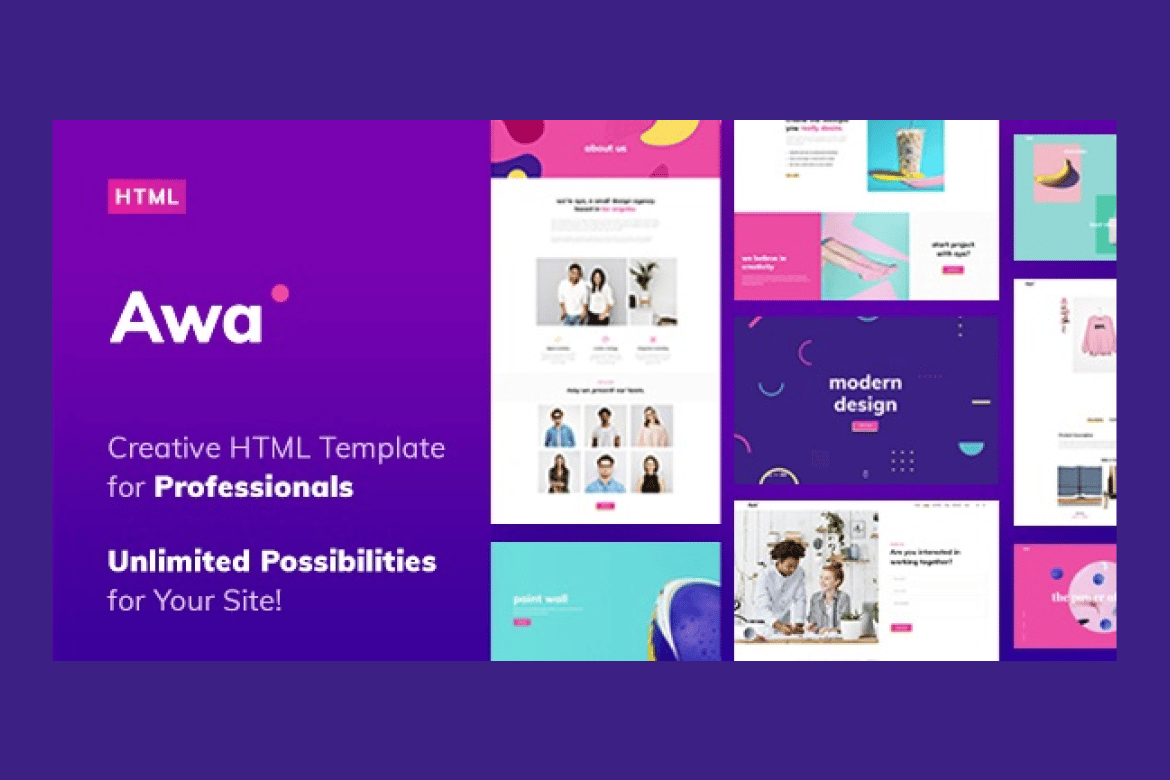 AWA - HTML-шаблон портфолио