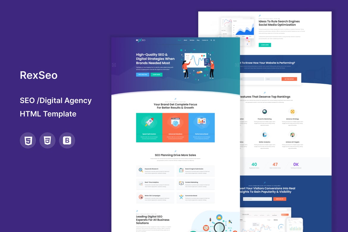 RexSEO - Шаблон HTML5 для поисковой оптимизации/цифрового агентства