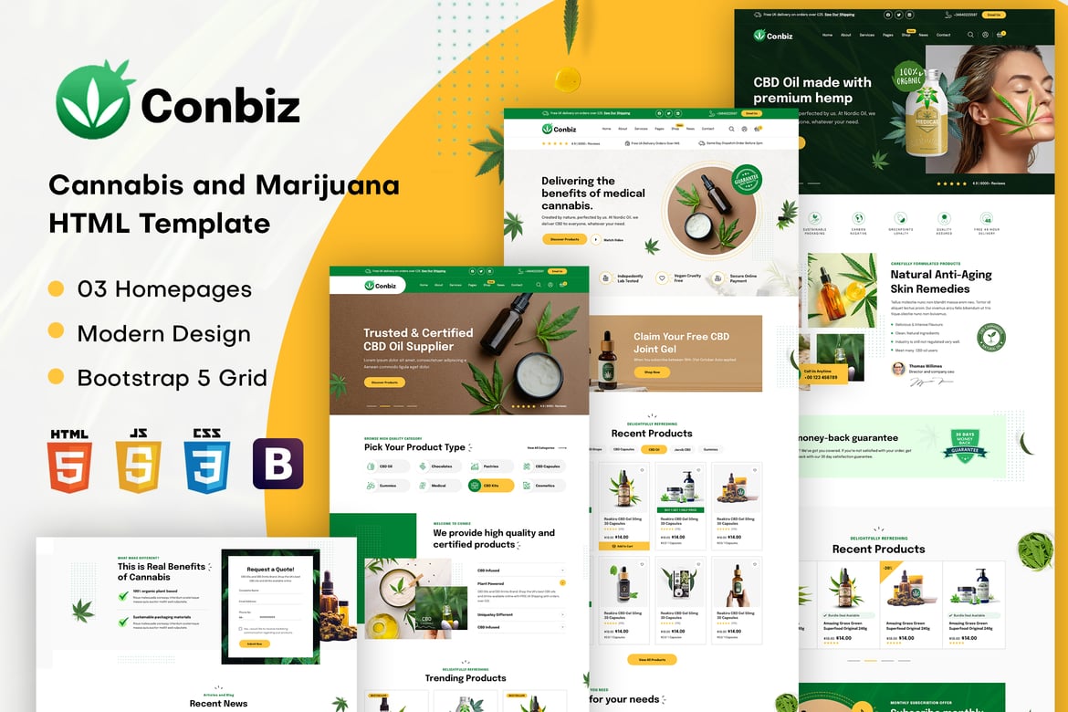 Conbiz | HTML-шаблон медицинской марихуаны и масла CBD