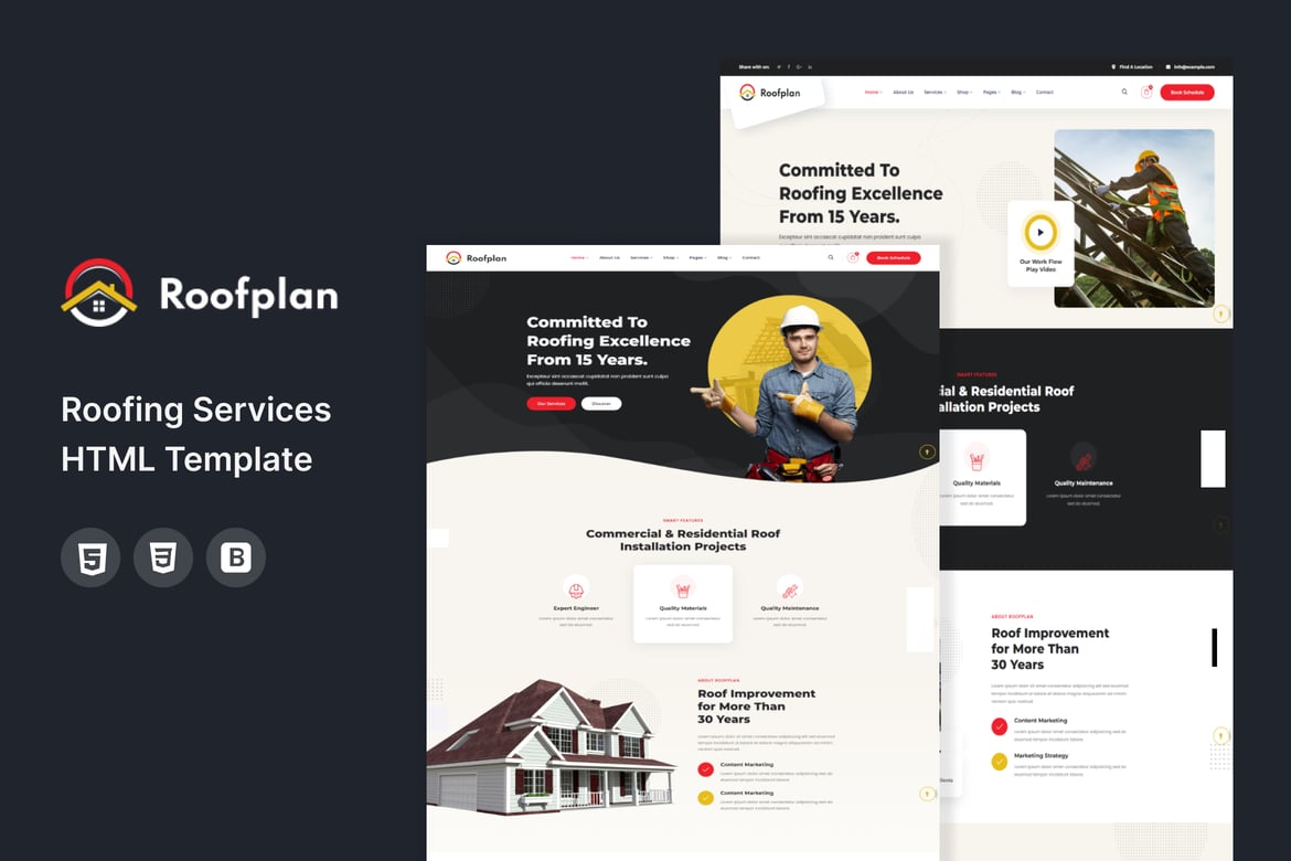 HTML-шаблон Roofplan - Кровельные услуги
