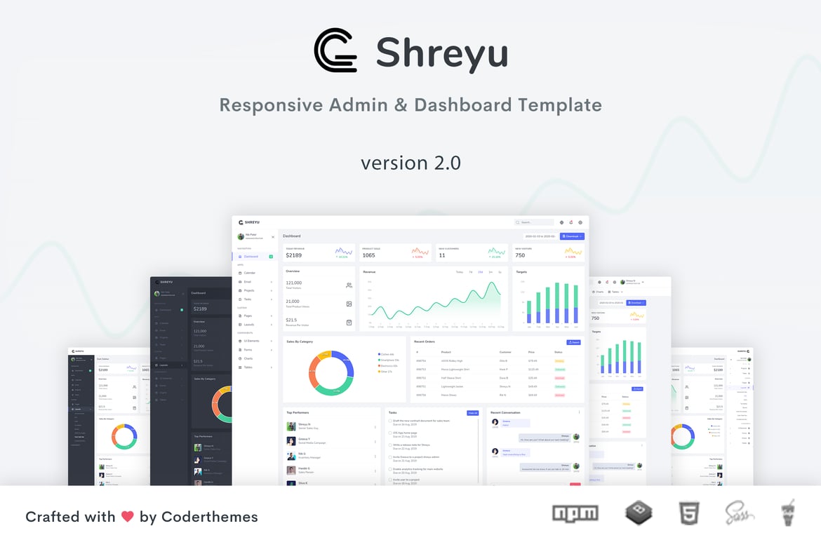 Shreyu - Шаблон администратора и панели управления