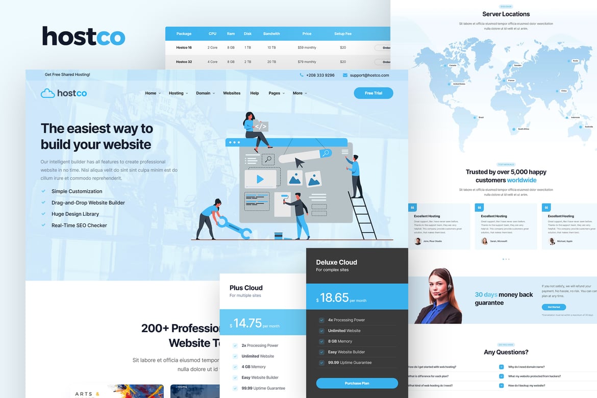 Шаблон сайта хостинга - Hostco