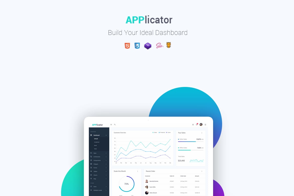 Аппликатор - шаблон администратора Bootstrap 4