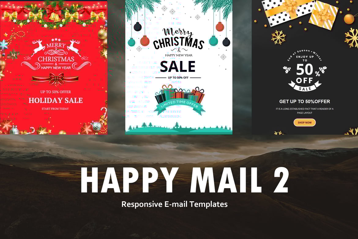 Happy Mail 2 - набор рождественских шаблонов электронной почты