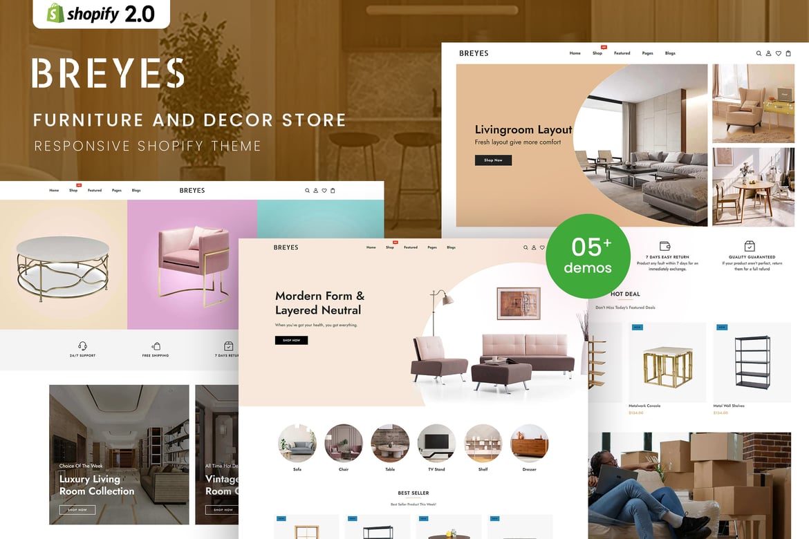 Breyes - Тема Shopify 2.0 для мебельного магазина