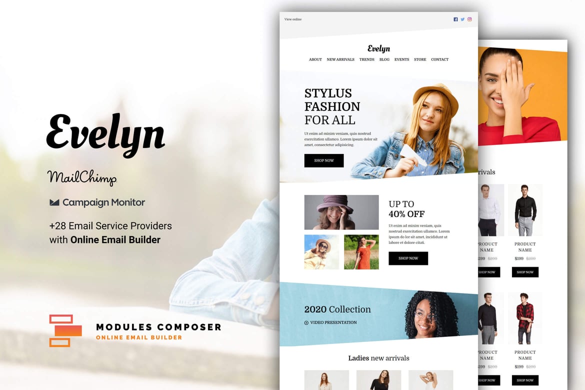 Evelyn - адаптивный Шаблон электронной коммерции