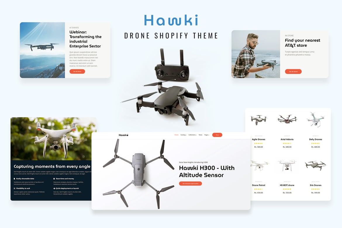 Hawki - Дрон, один продукт, электронная коммерция Shopify