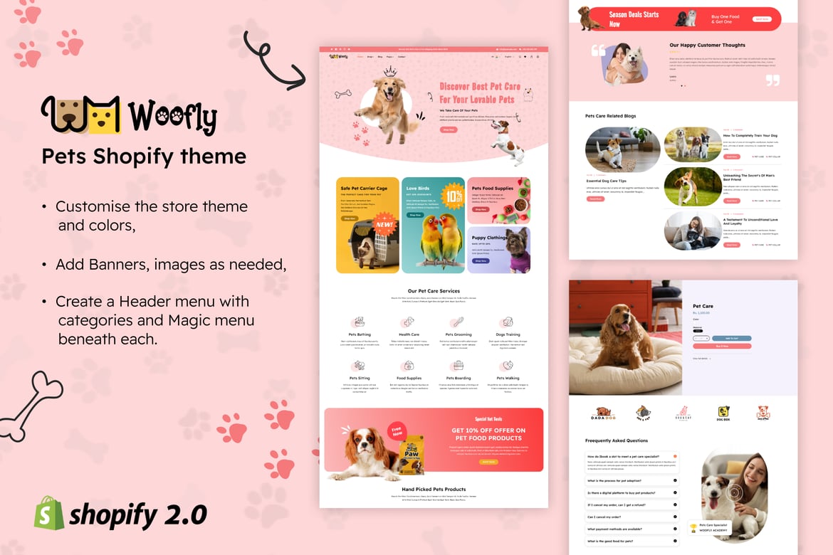 Woofly - тема Shopify для магазина домашних животных