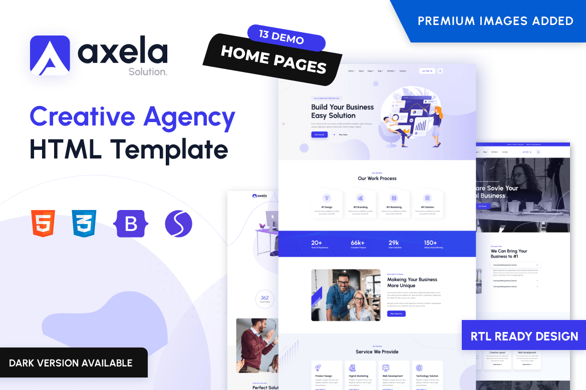 Axela - HTML-шаблон креативного агентства и портфолио