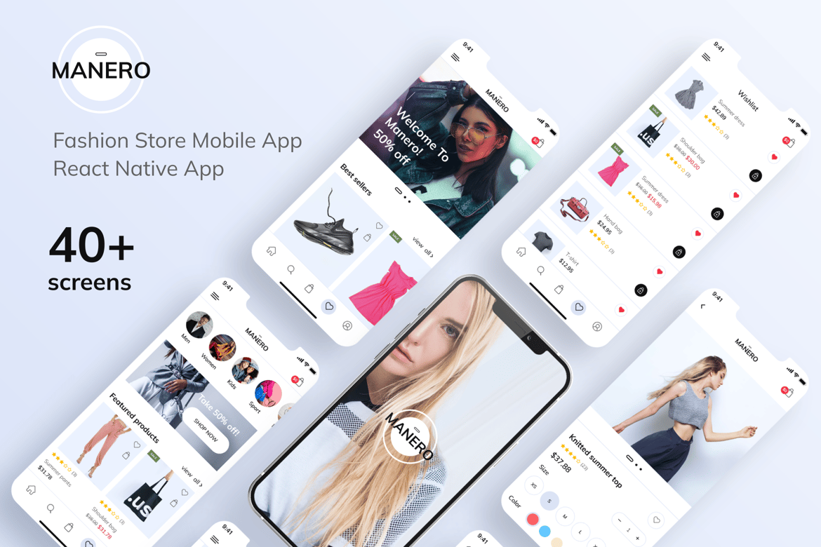 Manero - Приложение для электронной коммерции в сфере моды с бэкендом