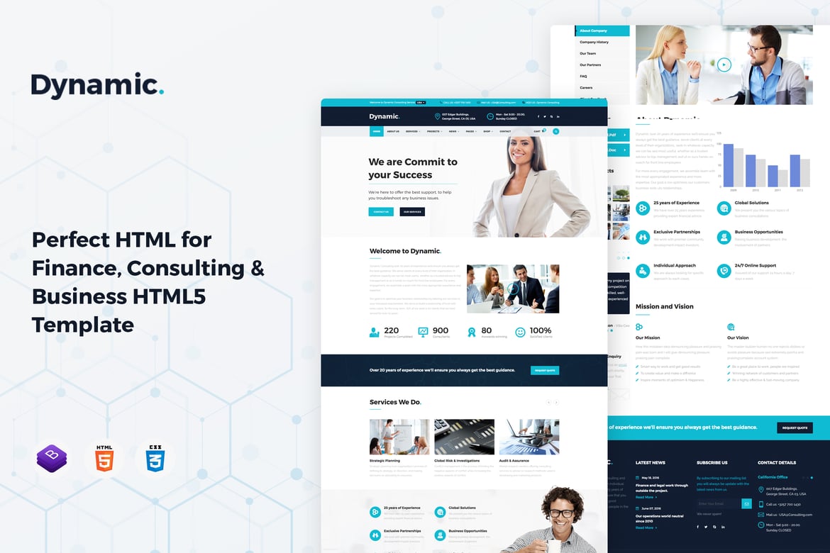 Шаблон HTML5 Dynamic - консалтинг, финансы