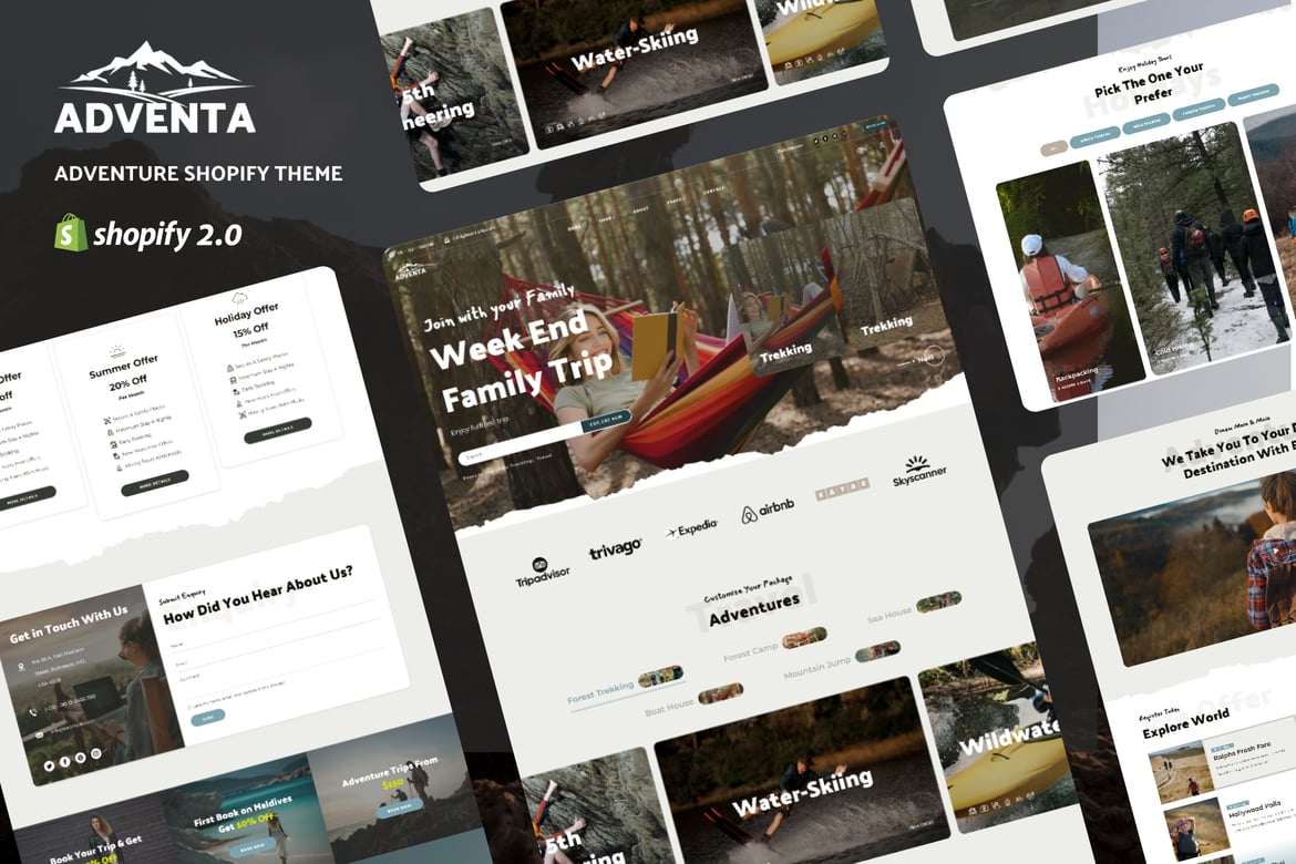 Adventa - тема Shopify для магазина путешествий и приключений