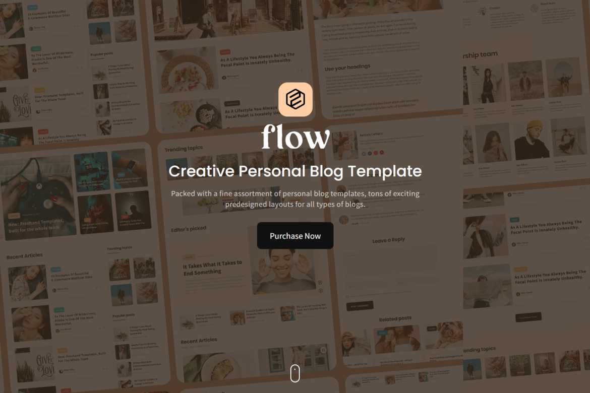 Flow - Шаблон персонального блога в формате HTML