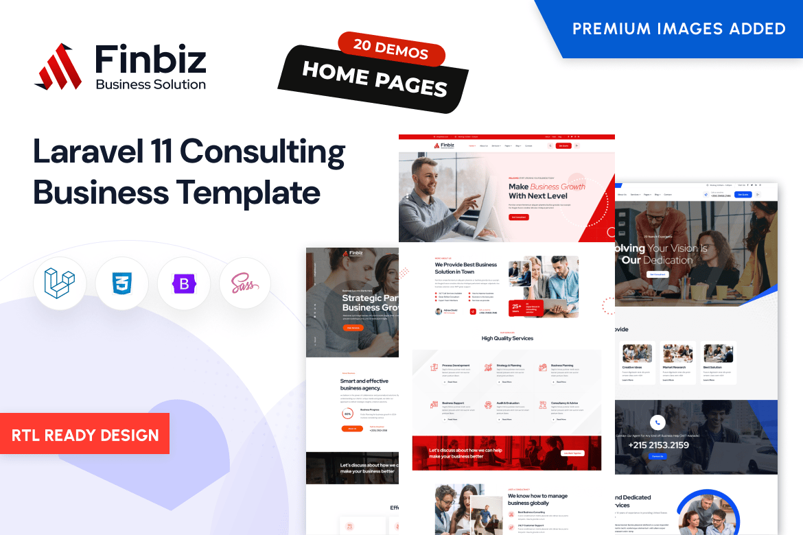 Finbiz - Шаблон консалтингового бизнеса Laravel 11