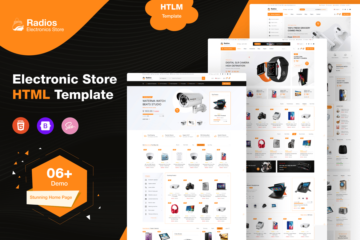 Радиоприемники - HTML-шаблон для электронной торговли электроникой